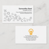 Creative Wiskunde Symbols Alphabets Home Tutor Visitekaartje (Voorkant / Achterkant)