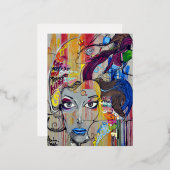 Creative Woman Psychedelic Art Graffiti Folie Uitnodiging Briefkaart (Voorkant / Achterkant)