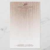 Creative Wood Look Elegant monogram Sjabloon Briefpapier (Voorkant)