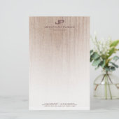 Creative Wood Look Elegant monogram Sjabloon Briefpapier (Staand voorkant)