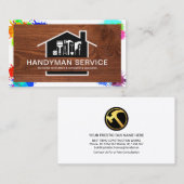 Creative Wood Paint Splatter Lijst Handyman Visitekaartje (Voorkant / Achterkant)