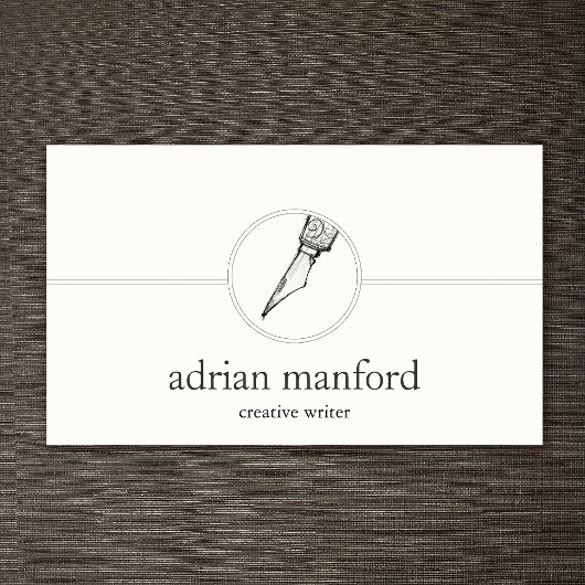 Creative Writer Calligraphy Nib Logo Visitekaartje