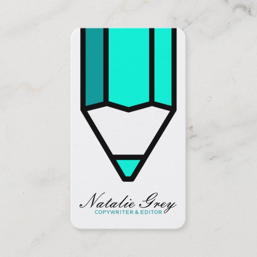 Creative Writer Copywriter Editor Modern Pencil Visitekaartje (Voorkant)