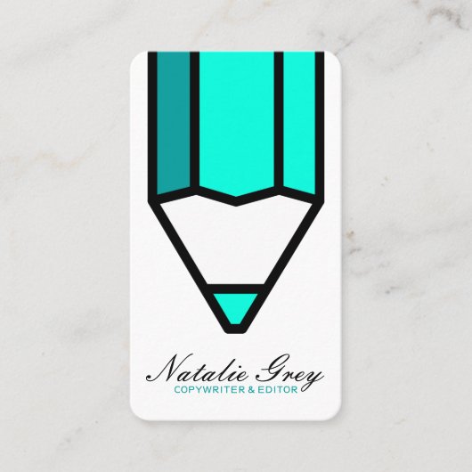 Creative Writer Copywriter Editor Modern Pencil Visitekaartje (Voorkant)