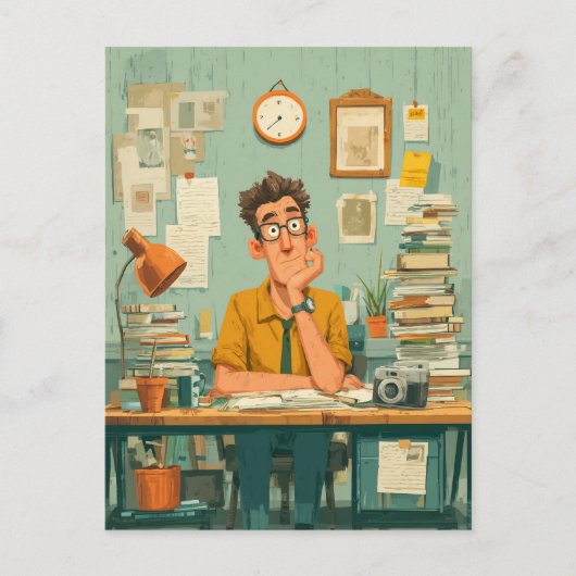 Creative Writer in Busy Office Briefkaart (Voorkant)