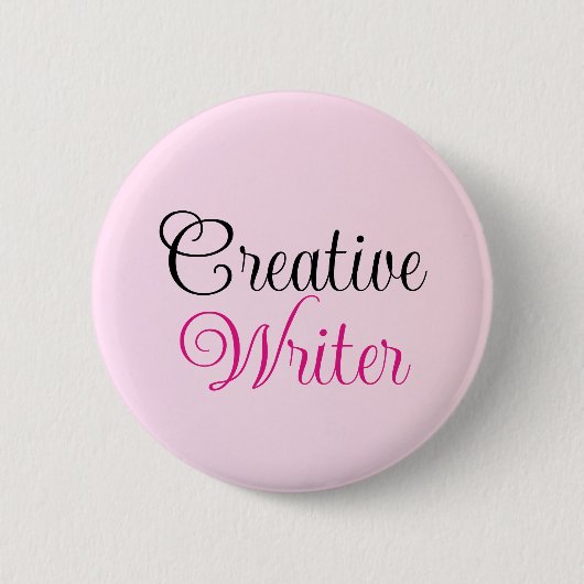 Creative Writer Pastel Roze Ronde Button 5,7 Cm (Voorkant)