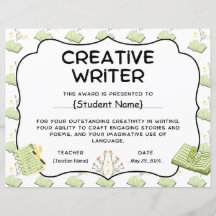 Creative Writer Student Recognition Award