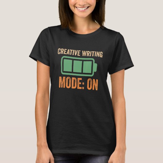 Creative Writing-modus op batterijontwerp T-shirt (Voorkant)