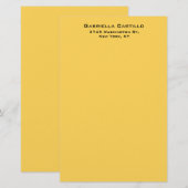Creative Yellow Color Plain Eenvoudig Briefpapier (Voorkant / Achterkant)