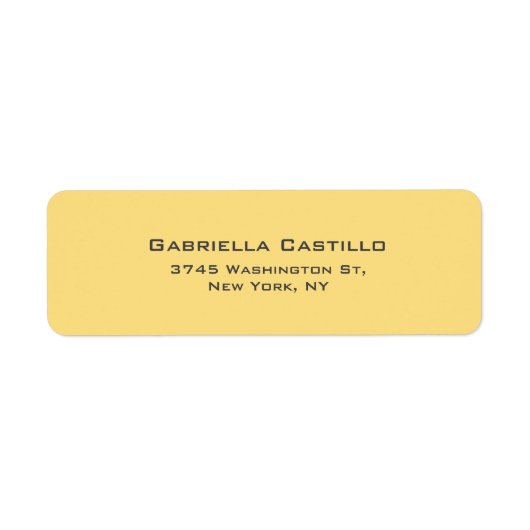 Creative Yellow Color Plain Eenvoudig Etiket (Voorkant)