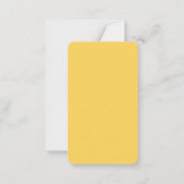 Creative Yellow Color Plain Eenvoudig Notitiekaartje (Achterkant)