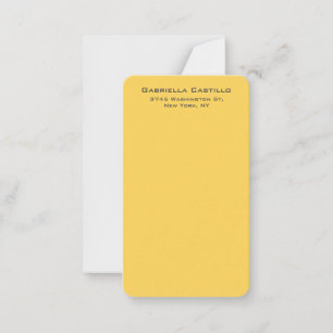 Creative Yellow Color Plain Eenvoudig Notitiekaartje
