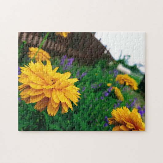 Creative yellow flower tuin tuinfoto puzzel (Horizontaal)