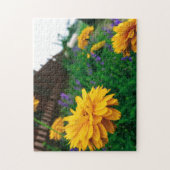 Creative yellow flower tuin tuinfoto puzzel (Verticaal)