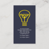 Creative Yellow Light Power Plug-elektricien Visitekaartje (Achterkant)