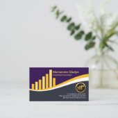 Creative Yellow Share Graph Wave Financial Advisor Visitekaartje (Staand voorkant)