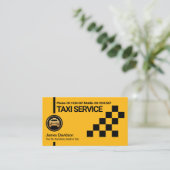 Creative Yellow Taxi Black Check Box Cab Transport Visitekaartje (Staand voorkant)