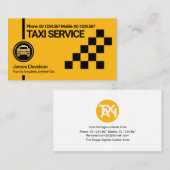 Creative Yellow Taxi Black Check Box Cab Transport Visitekaartje (Voorkant / Achterkant)