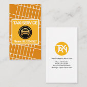 Creative Yellow Taxi Grid Line Routes Cab Driver Visitekaartje (Voorkant / Achterkant)