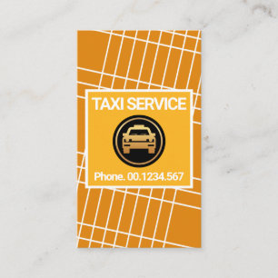 Creative Yellow Taxi Grid Line Routes Cab Driver Visitekaartje