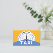 Creative Yellow Taxi Speedometer Visitekaartje (Staand voorkant)