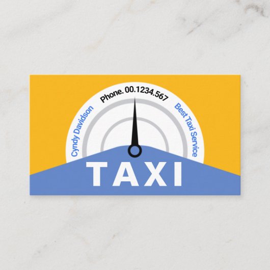 Creative Yellow Taxi Speedometer Visitekaartje (Voorkant)