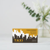 Creative Yellow Urban City Skyline Silhouette Taxi Visitekaartje (Staand voorkant)