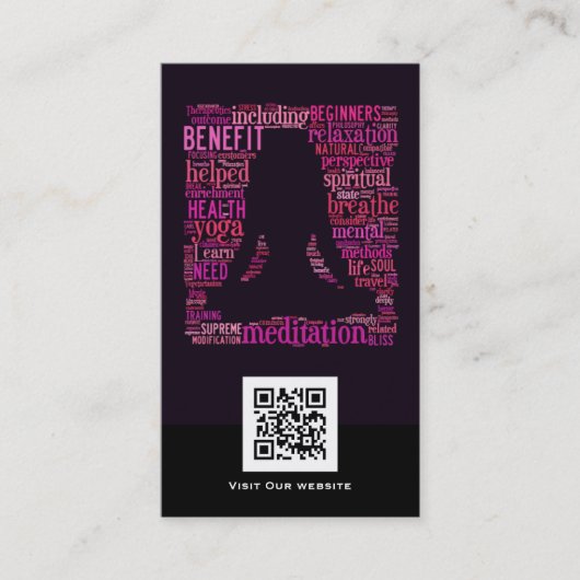 Creative Yoga QR Code Visitekaartje (Voorkant)
