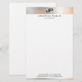 Creative Zwart Wit Modern Eenvoudige Sjabloon Briefpapier (Voorkant / Achterkant)