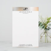 Creative Zwart Wit Modern Eenvoudige Sjabloon Briefpapier (Staand voorkant)