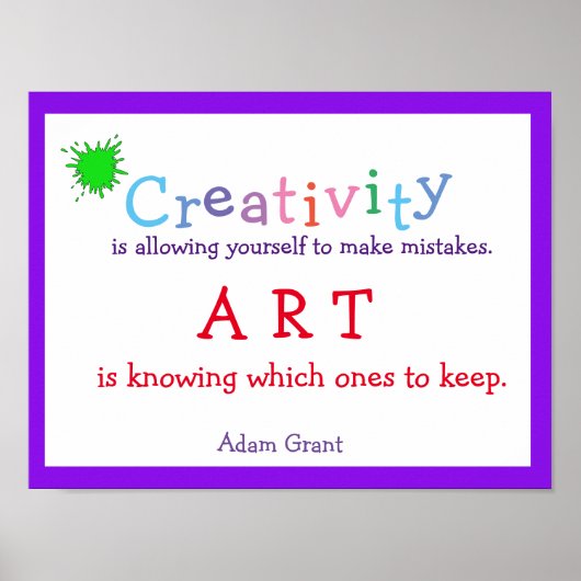 Creativiteit, Art Quote, Poster (Voorkant)