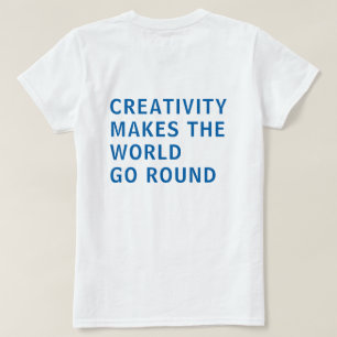 Creativiteit Blauwe Typografie Achteraf afdrukken T-shirt