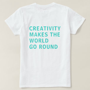 Creativiteit Blauwe Typografie Achteraf afdrukken T-shirt