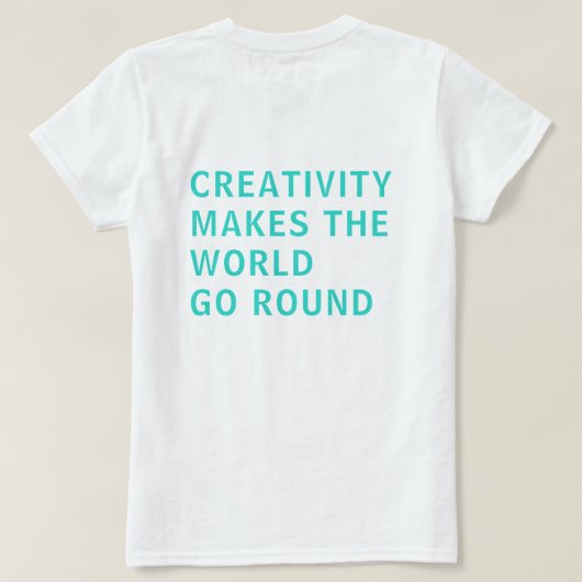 Creativiteit Blauwe Typografie Achteraf afdrukken T-shirt (Design achterkant)