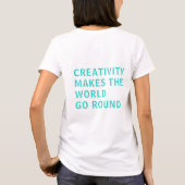 Creativiteit Blauwe Typografie Achteraf afdrukken T-shirt (Achterkant)