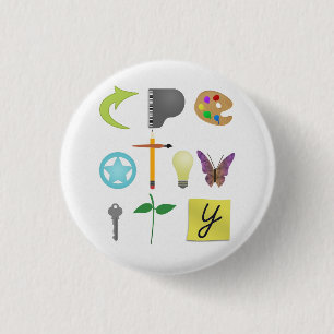 Creativiteit Buttonnen achter Ronde Button 3,2 Cm
