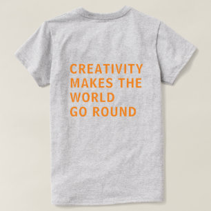 Creativiteit Citaat Oranje Typografie Achteraf Gri T-shirt