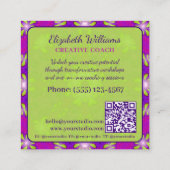 Creativiteit Courage Quote Creative Coach QR-code Vierkante Visitekaartje (Achterkant)