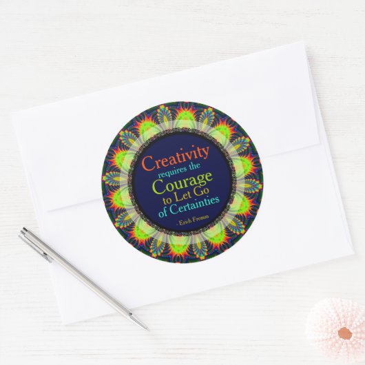 Creativiteit Courage Quote Custom Art Sticker (Envelop)