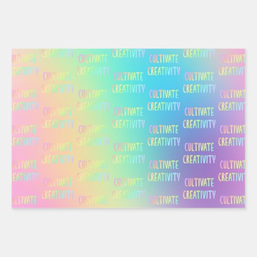 "Creativiteit cultiveren" Prismatische gradiënt va Inpakpapier Vel (Voorkant 3)