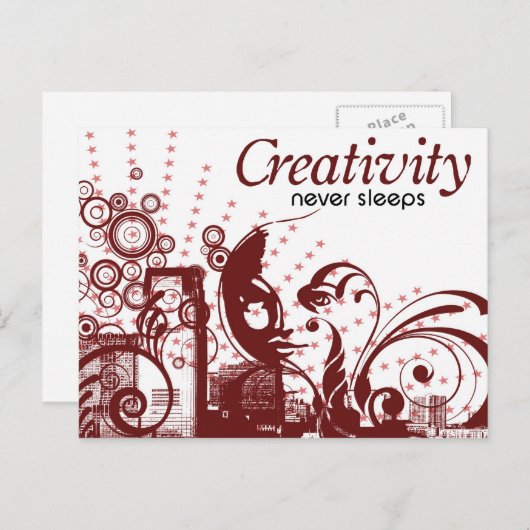 Creativiteit houdt nooit stand briefkaart (Voorkant / Achterkant)