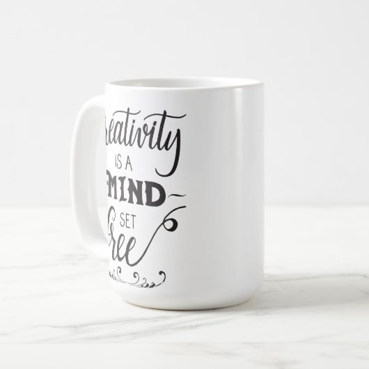 Creativiteit is een Mind Set Free Mok (Voorkant links)