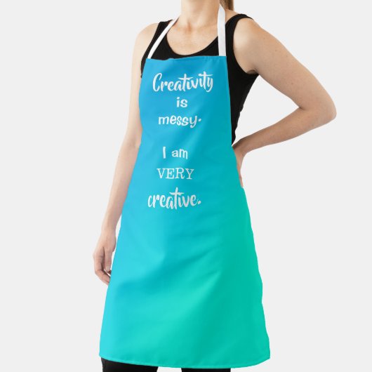 Creativiteit is het Messine Blue Gradient Funny Ap Schort (Insitu)