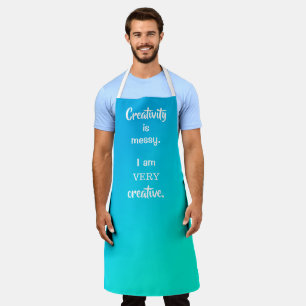 Creativiteit is het Messine Blue Gradient Funny Ap Schort