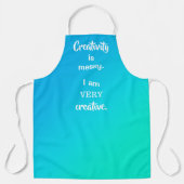 Creativiteit is het Messine Blue Gradient Funny Ap Schort (Voorkant)
