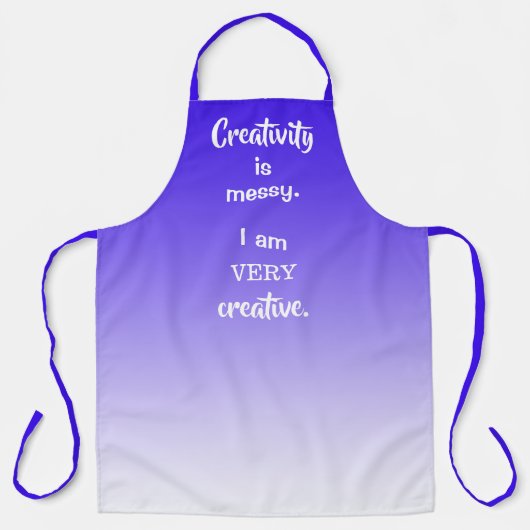 Creativiteit is het Messine Paarse gradiënt Funny Schort (Voorkant)