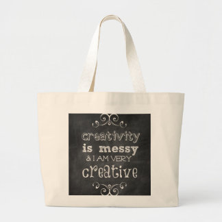 Creativiteit is Messy Canvas tas