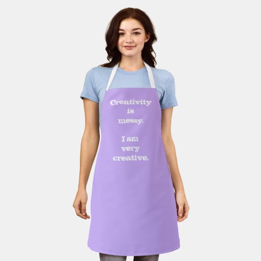 Creativiteit is Messy. Funny Apron Schort (Gedragen)