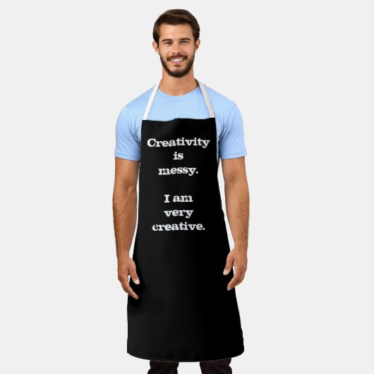 Creativiteit is Messy. Funny Apron Schort (Gedragen)