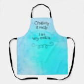 Creativiteit is Messy Funny Blauwgroen Apron Schort (Voorkant)